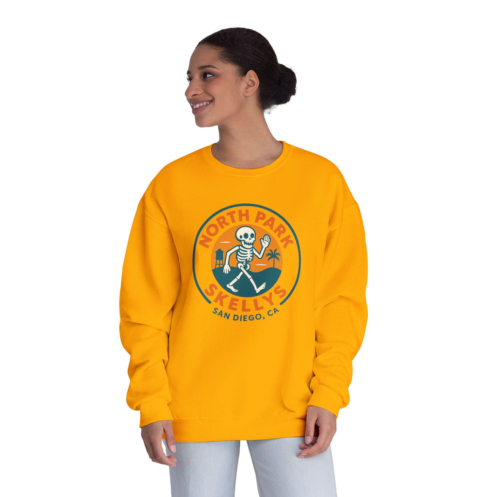 North Park Skelly's Crewneck Sweatshirt — Retro Skeleton Logo Pullover