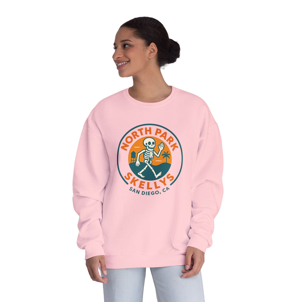North Park Skelly's Crewneck Sweatshirt — Retro Skeleton Logo Pullover