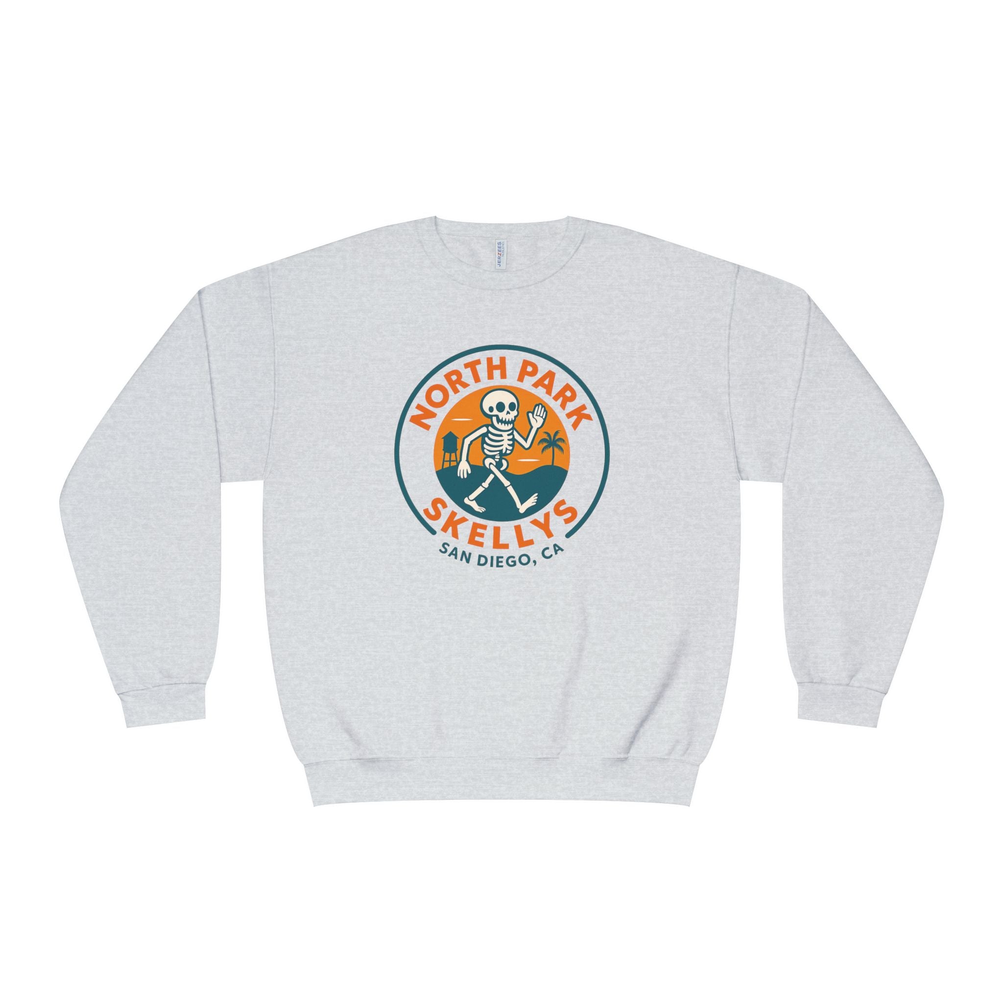 North Park Skelly's Crewneck Sweatshirt — Retro Skeleton Logo Pullover