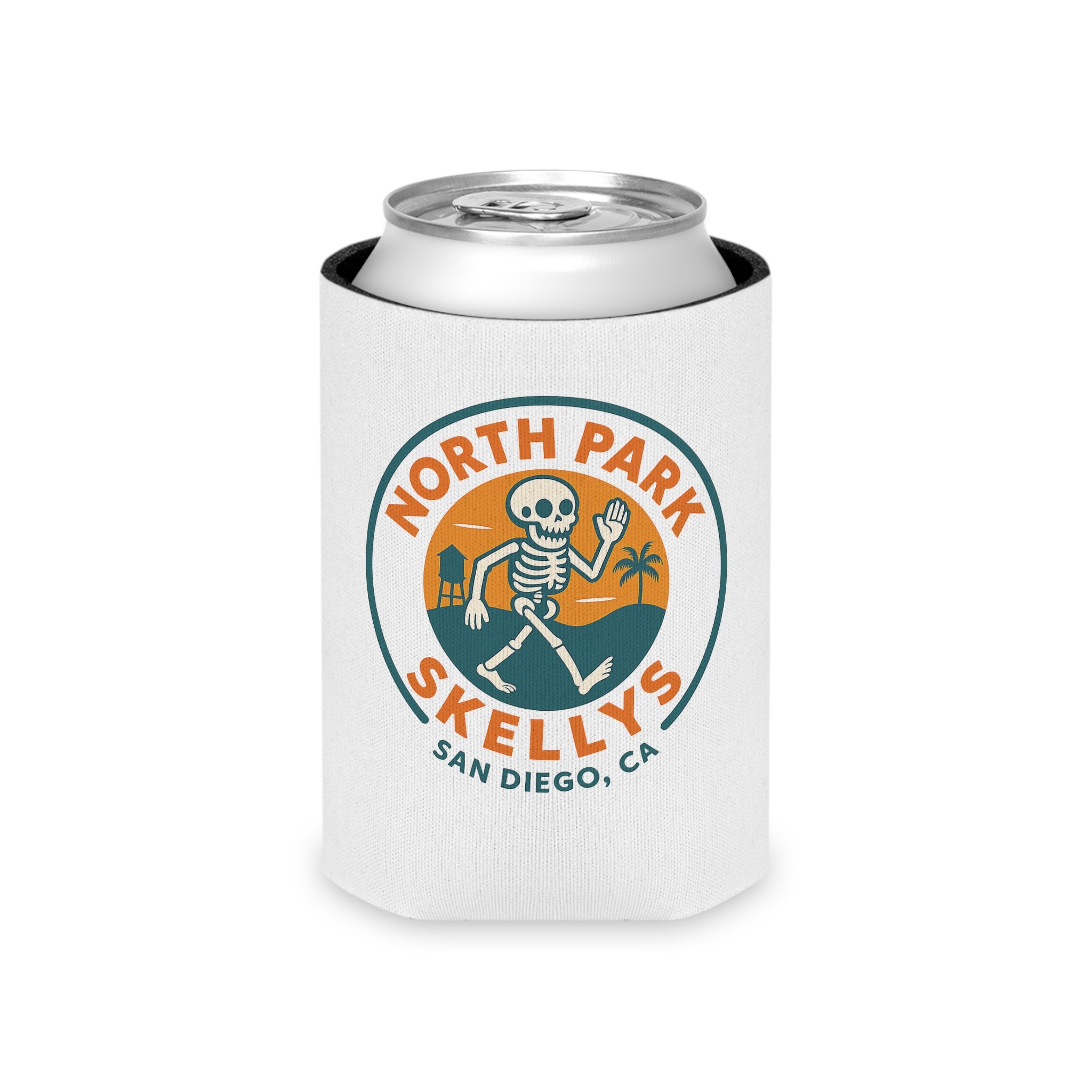Skelly’s North Park Can Cooler — San Diego Skeleton Logo Koozie