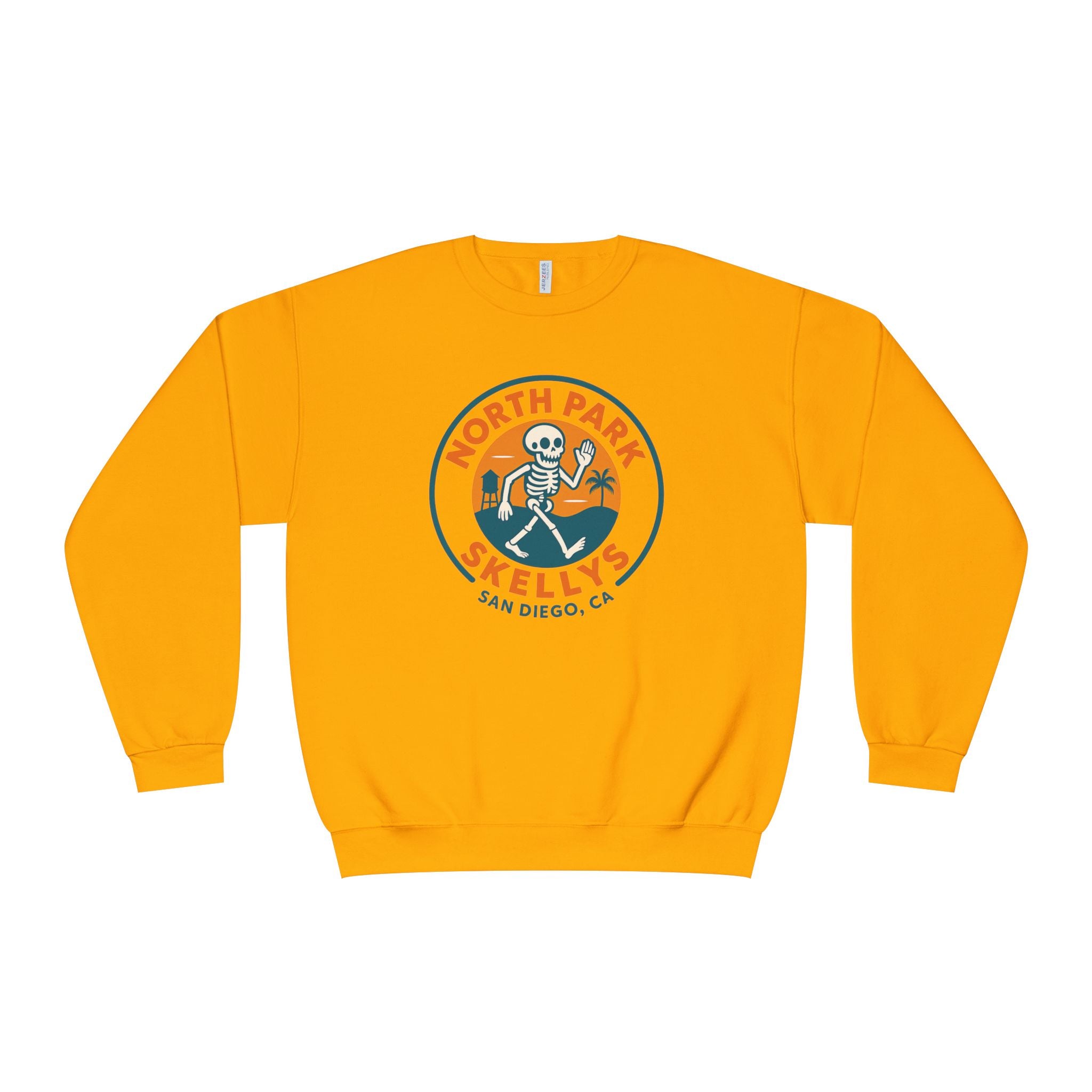 North Park Skelly's Crewneck Sweatshirt — Retro Skeleton Logo Pullover