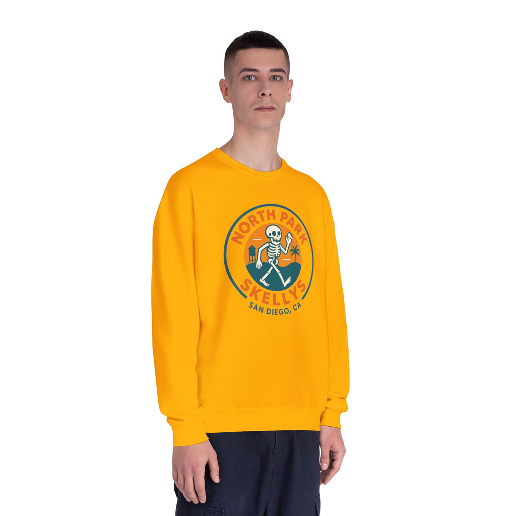 North Park Skelly's Crewneck Sweatshirt — Retro Skeleton Logo Pullover