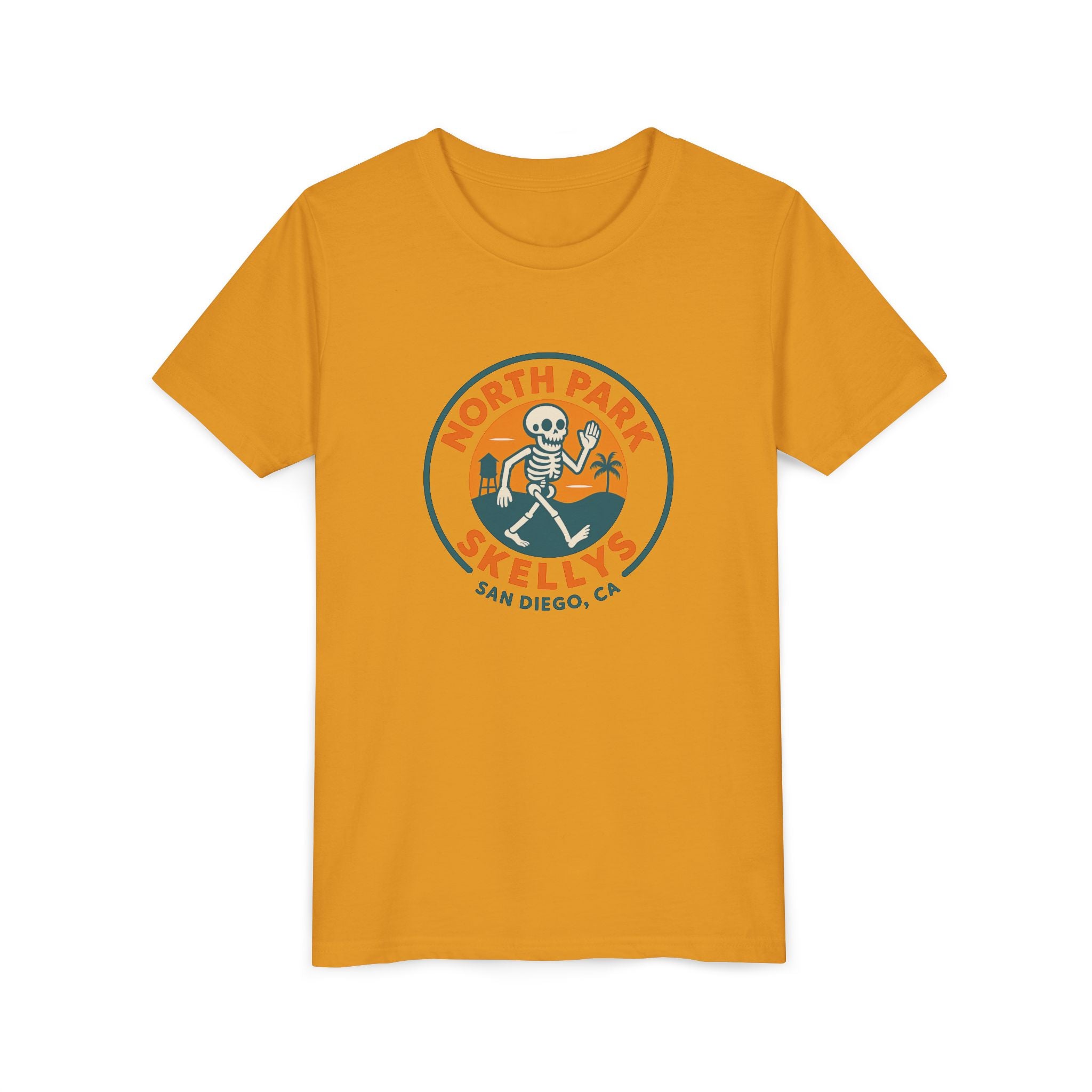 Youth Tee – North Park Skellys San Diego Skull Surf Badge