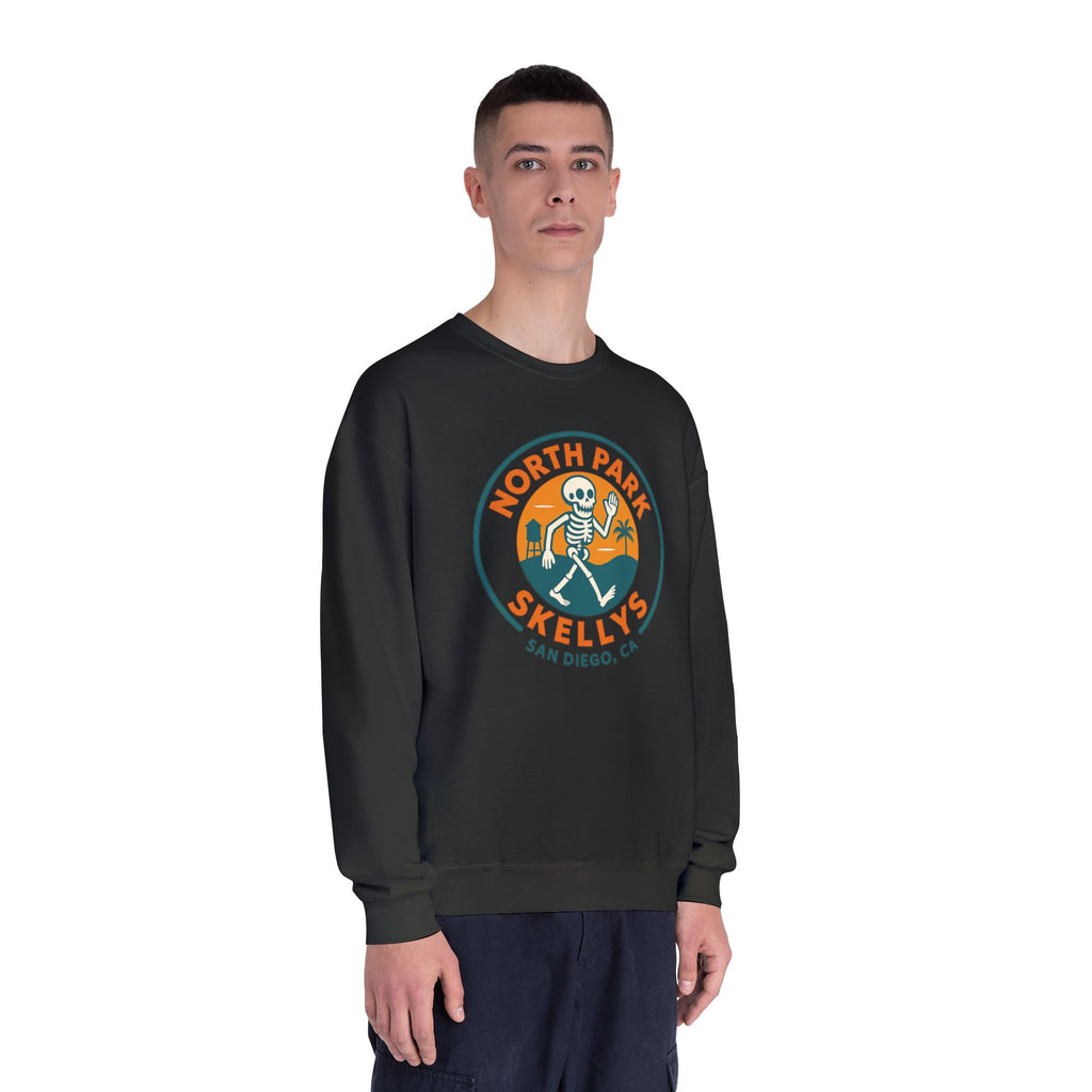 North Park Skelly's Crewneck Sweatshirt — Retro Skeleton Logo Pullover