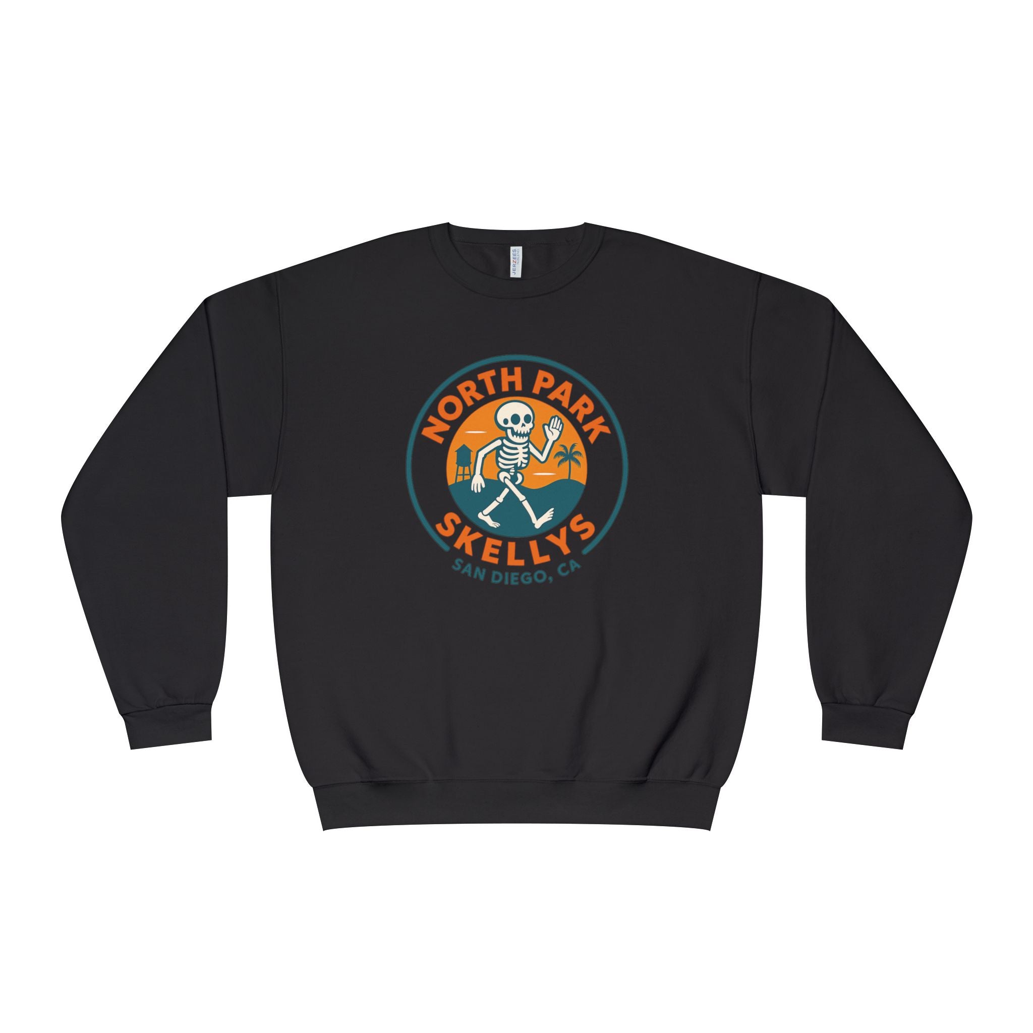 North Park Skelly's Crewneck Sweatshirt — Retro Skeleton Logo Pullover