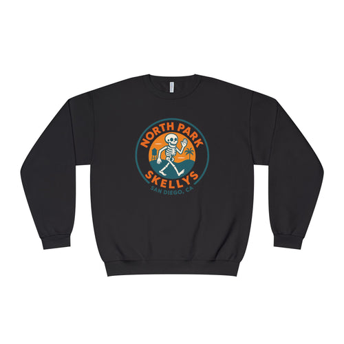 North Park Skelly's Crewneck Sweatshirt — Retro Skeleton Logo Pullover