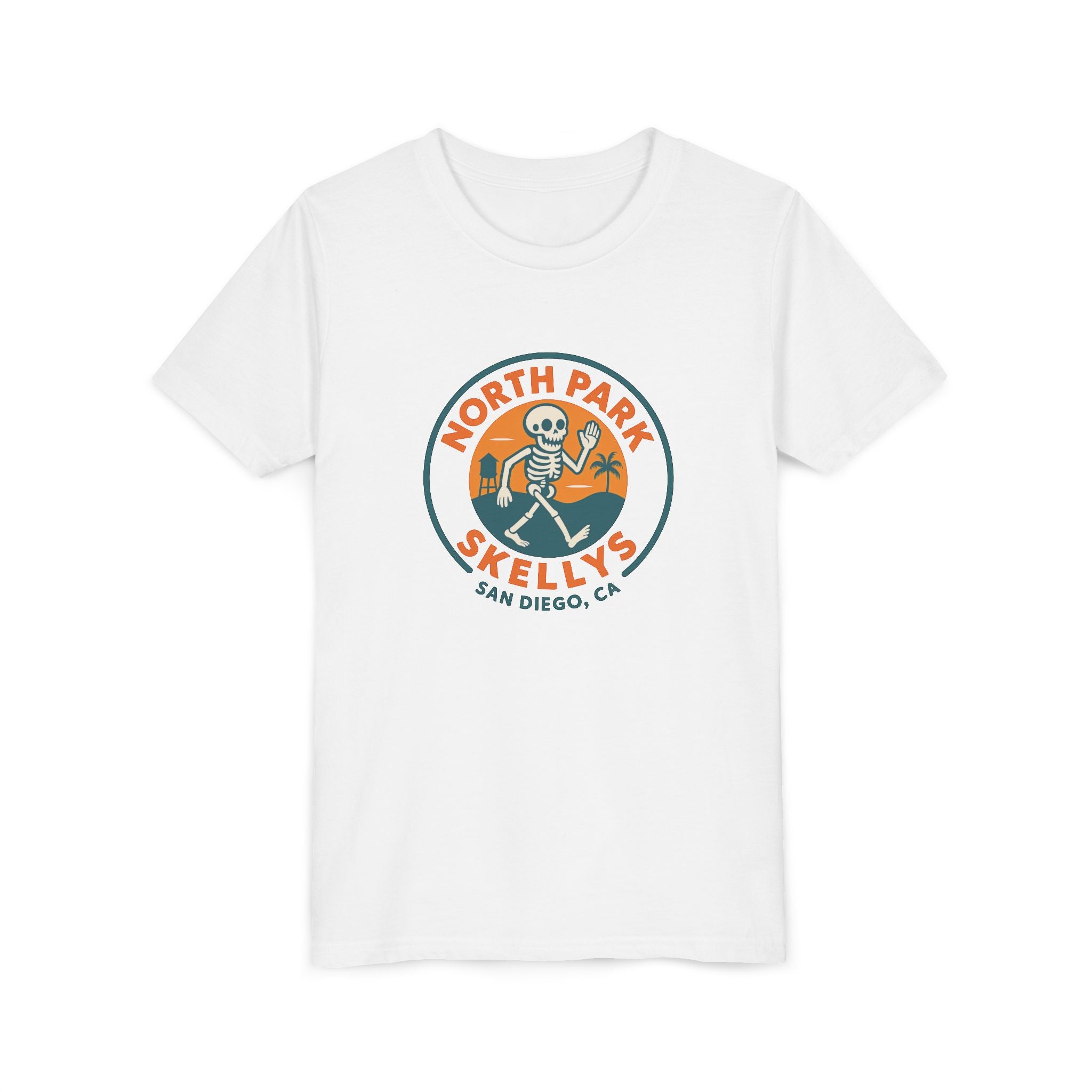 Youth Tee – North Park Skellys San Diego Skull Surf Badge
