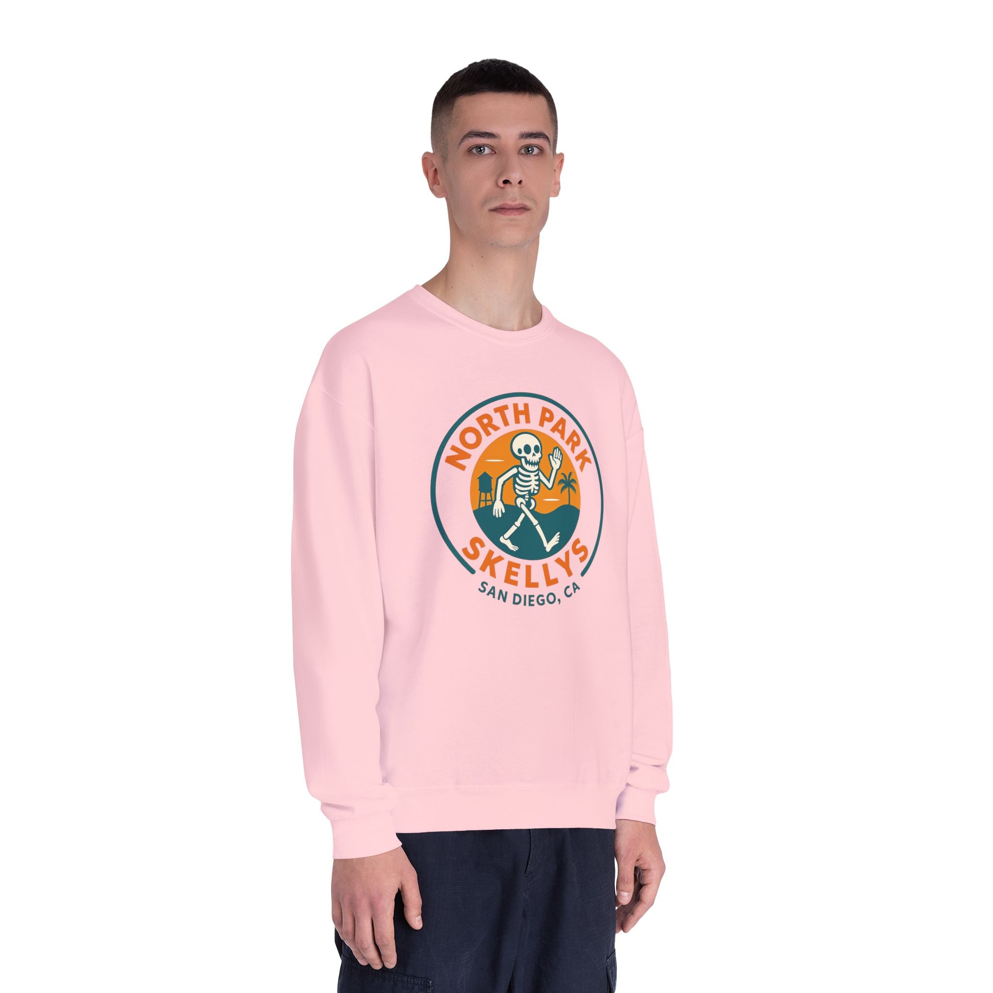 North Park Skelly's Crewneck Sweatshirt — Retro Skeleton Logo Pullover