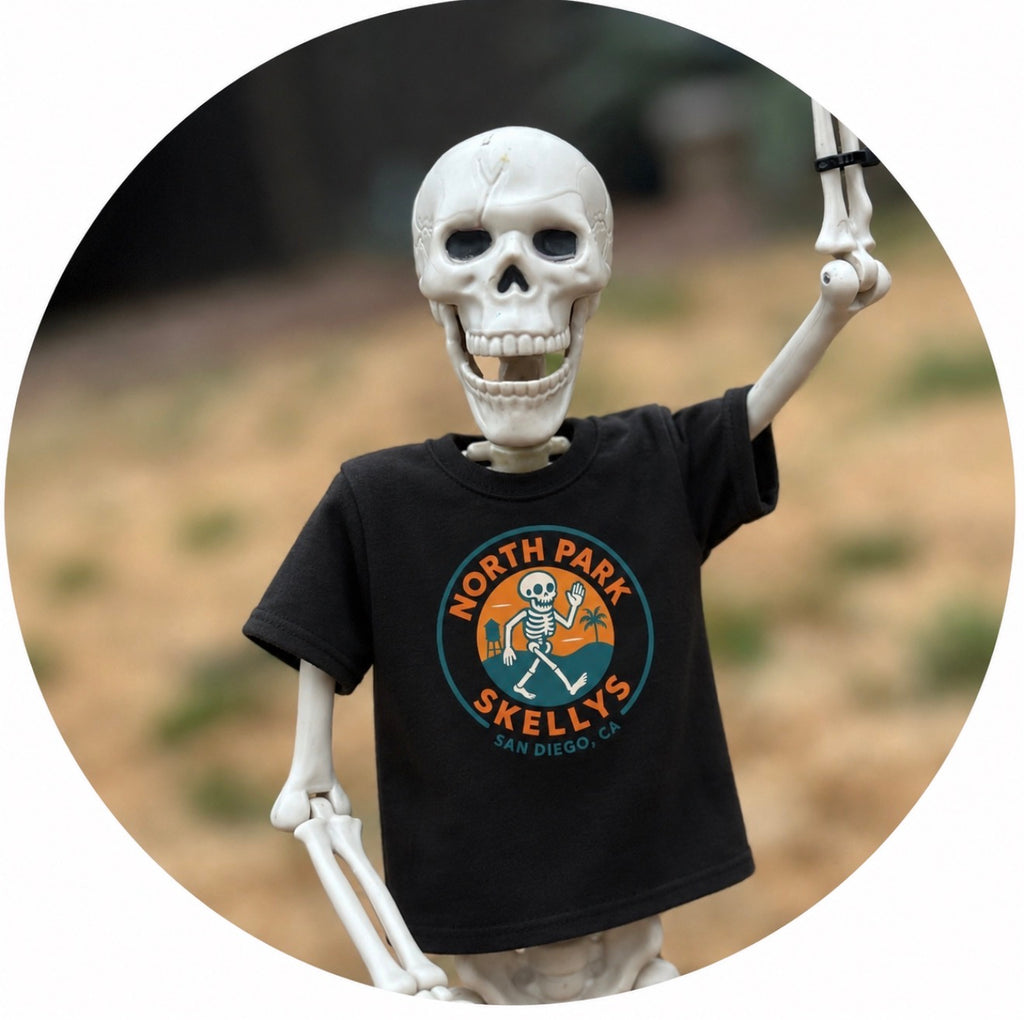 Skelly’s North Park T-Shirt — San Diego Skeleton Logo Tee